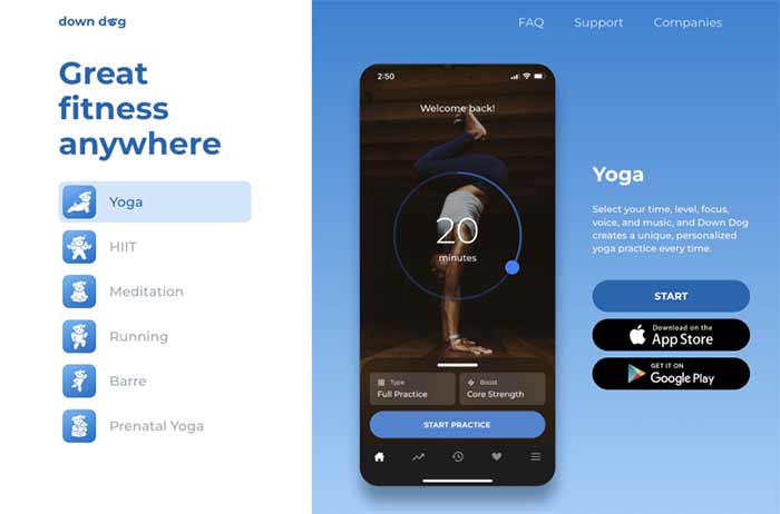 Down Dog: یوگا و ورزش در خانه