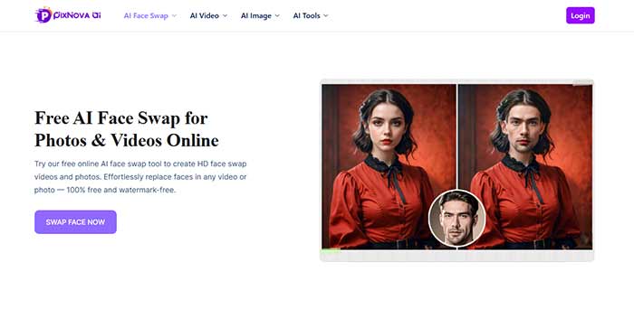 پلتفرم آنلاین PixNova AI Face Swap