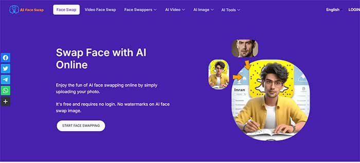 پلتفرم آنلاین AIFaceSwap.io