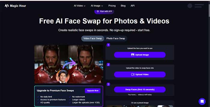 پلتفرم آنلاین MagicHour AI Face Swap