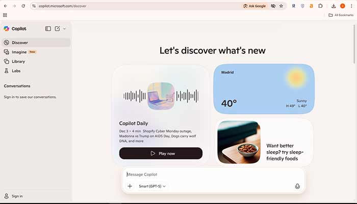 سایت Microsoft Copilot